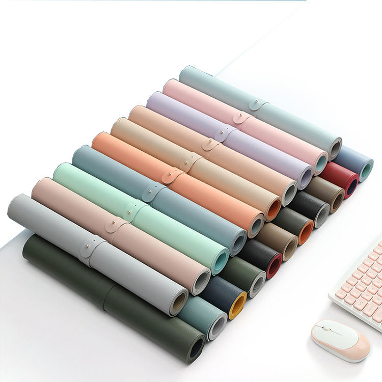Desk pad Custom logo pattern PU Desk pad Large mouse pad Leather computer mouse pad Factory| PAIDU Manufacturer